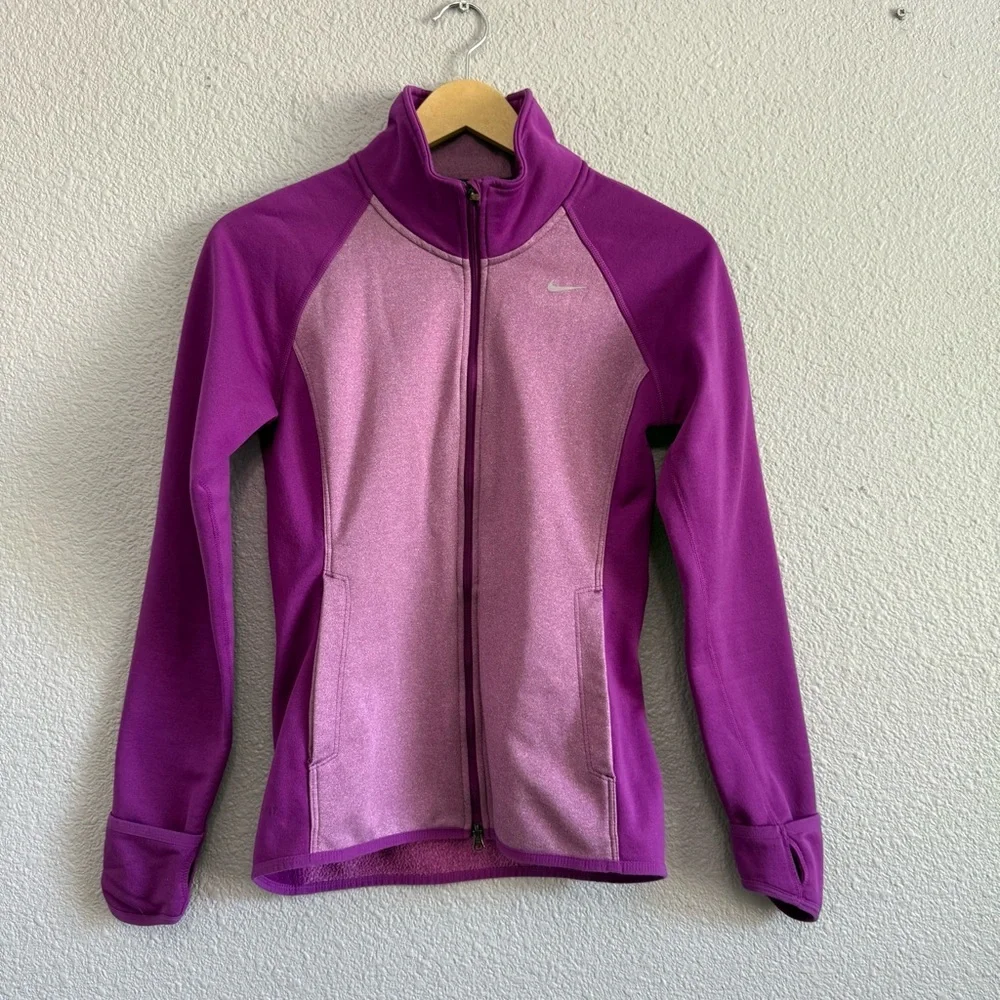 Nike Thermafit Running Full Zip Jacket Size Small‎ Thumbholes